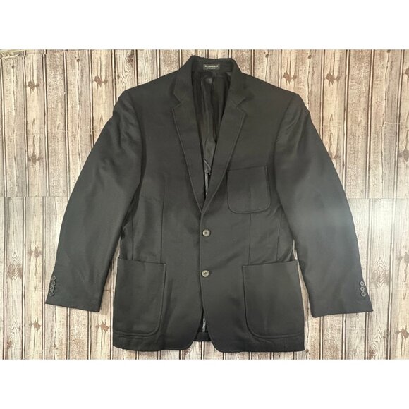 John Varvators Uptown Wool Cashmere Silk Chore Blazer Jacket size 42 color black - Picture 1 of 9